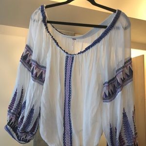 White off the shoulder Free People top size L